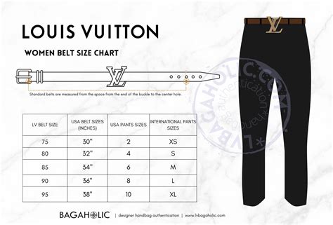 lv belt size chart